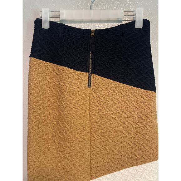 Anthropology HD in Paris Color Block Herringbone Stretch Knit Pencil Skirt 2 - Picture 5 of 11